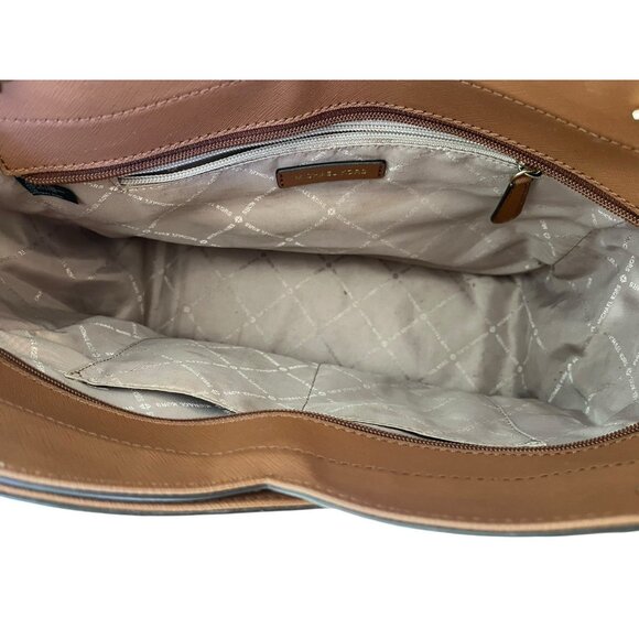 Michael Kors Jet Set Travel Large Leather Chain Shoulder Tote Handbag MK Logo - Picture 5 of 7